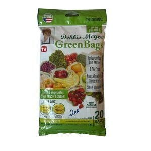 Green Bags 20Pack (8M, 8L, 4XL) Keeps Fruits Vegetables and Cut Flowers Reusable